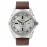 SILVER DIAL BROWN LEATHER STRAP WATCH