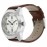 SILVER DIAL BROWN LEATHER STRAP WATCH