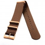 Nato Leather Strap brown Camouflage with bronze buckle