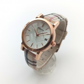 British Plaid Watch Femininity Fashion Belt Stitching Calendar Ladies Watch PT-007