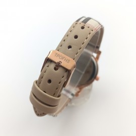 British Plaid Watch Femininity Fashion Belt Stitching Calendar Ladies Watch PT-007